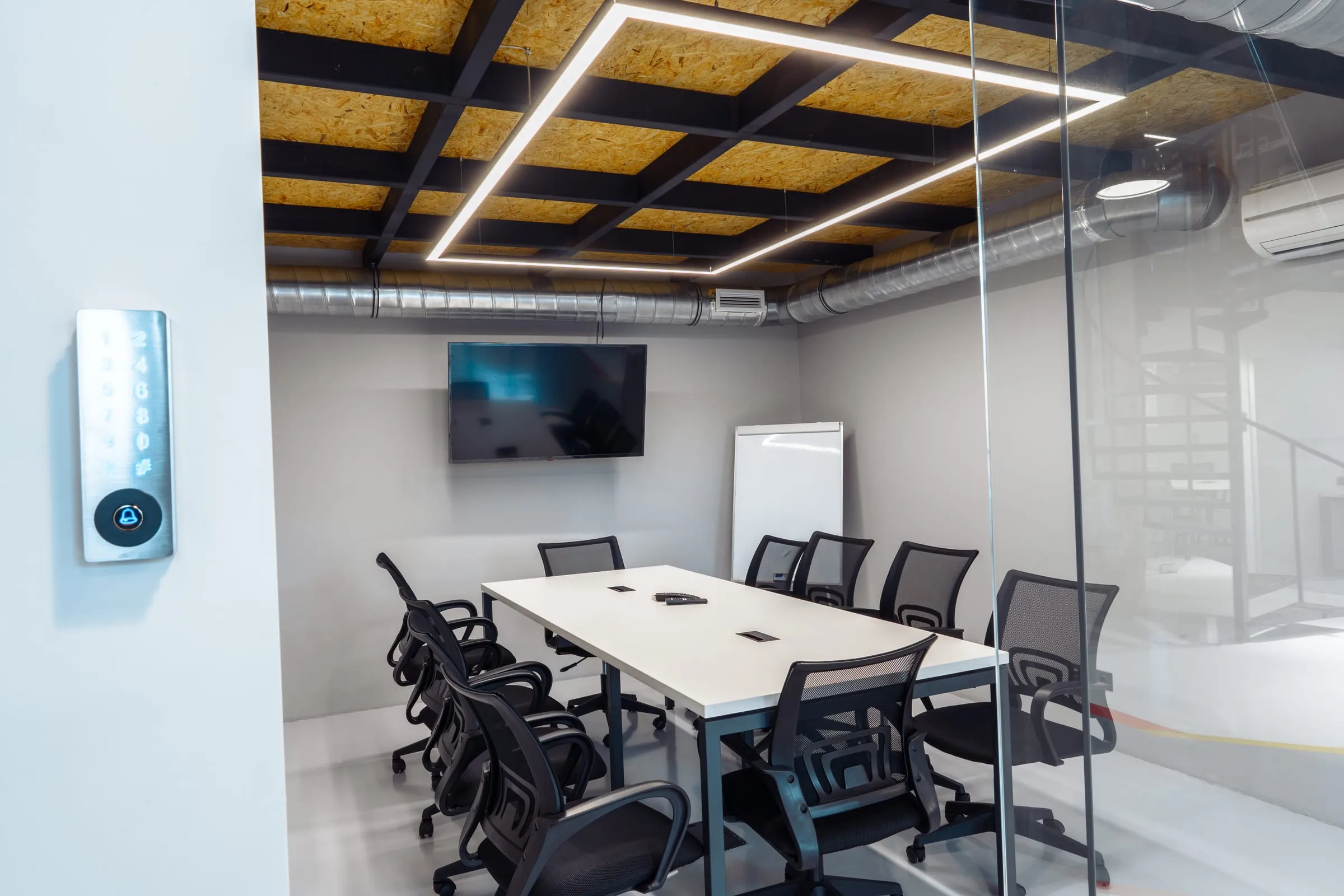Modern office conference room with technology
