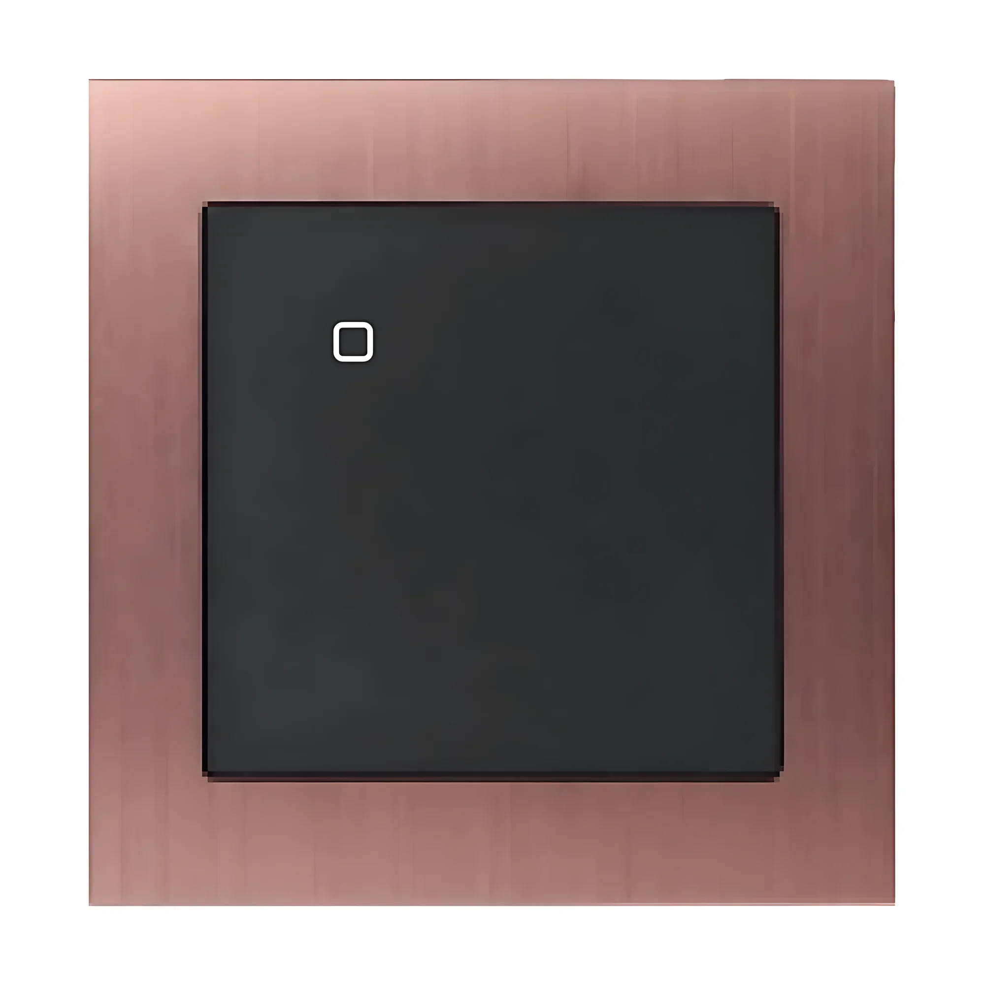 Copper brushed-metal frame with a black 1-key smart switch