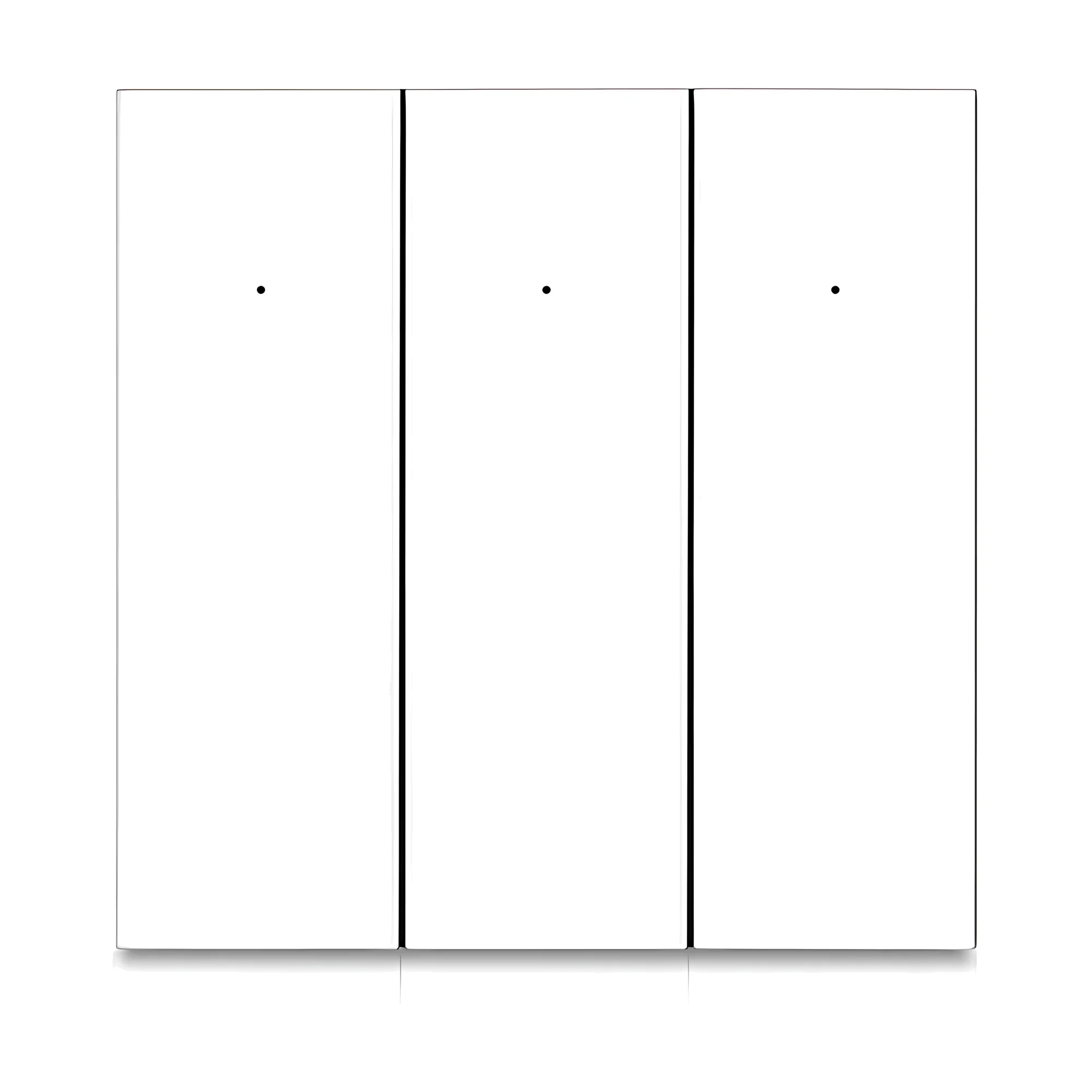 White flat push-button 3-gang smart switch