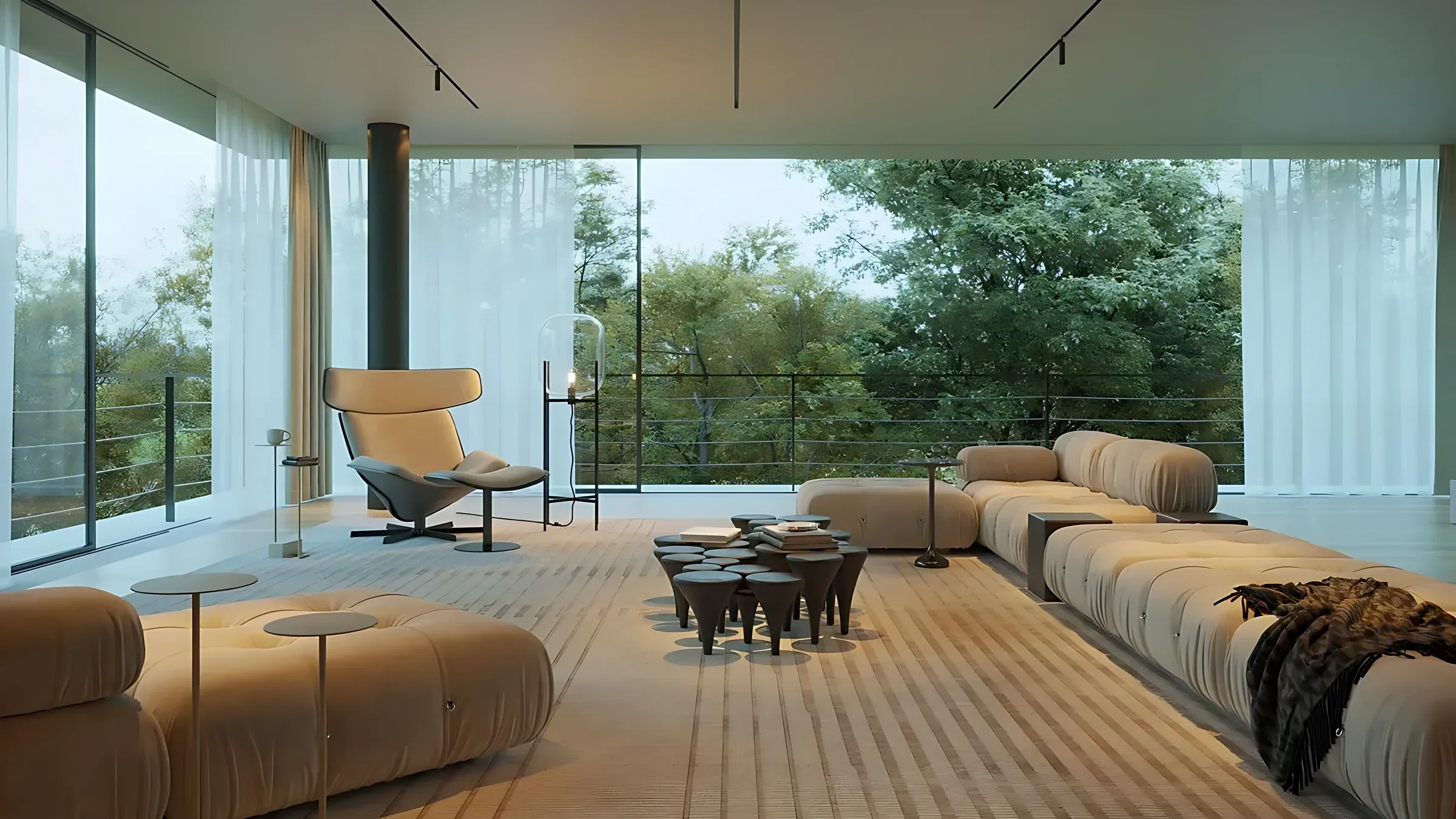 Karachi living room with garden view