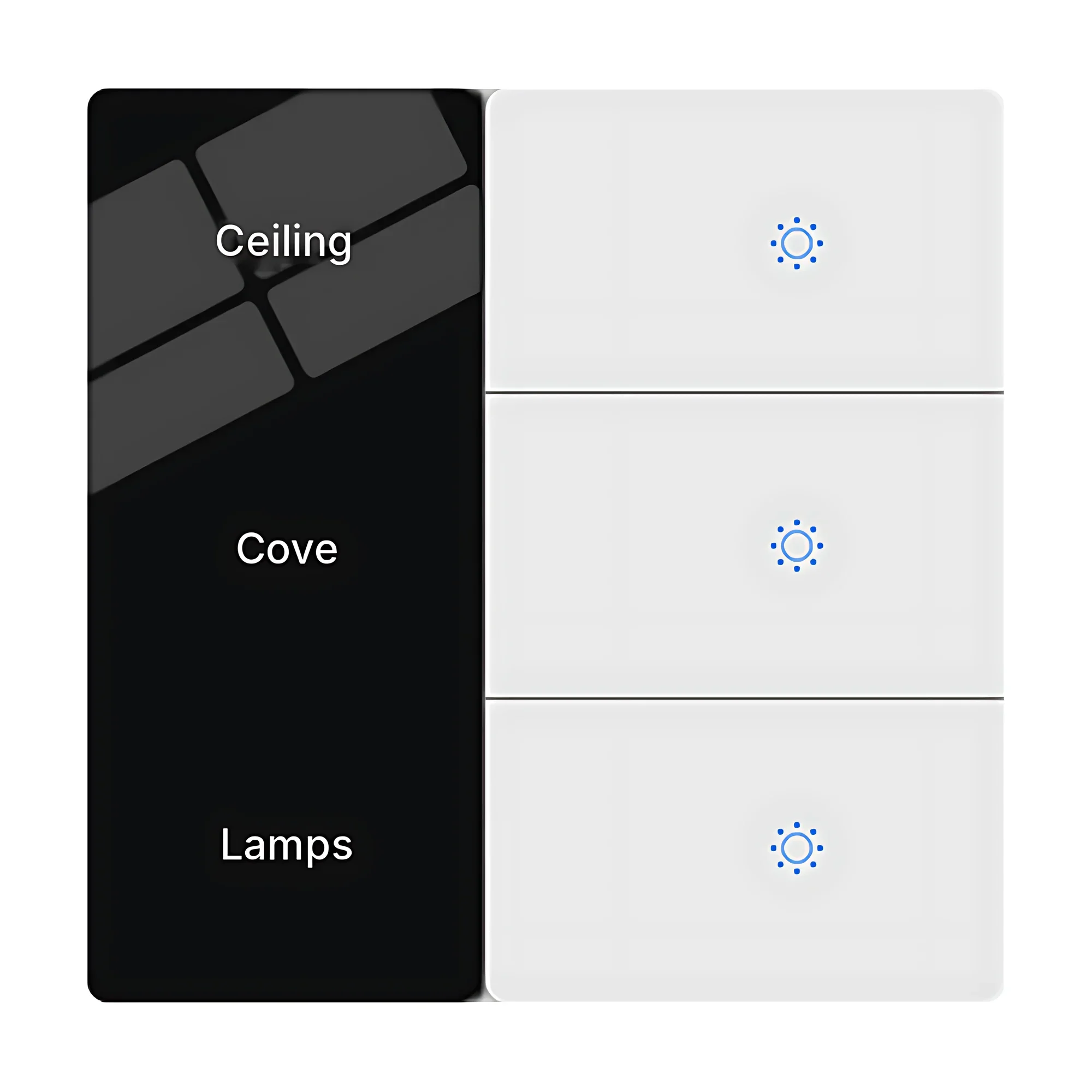 Two-tone smart dimmer panel for Ceiling, Cove and Lamps