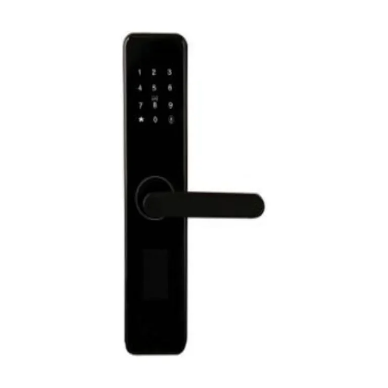 Black fingerprint smart lever lock with keypad
