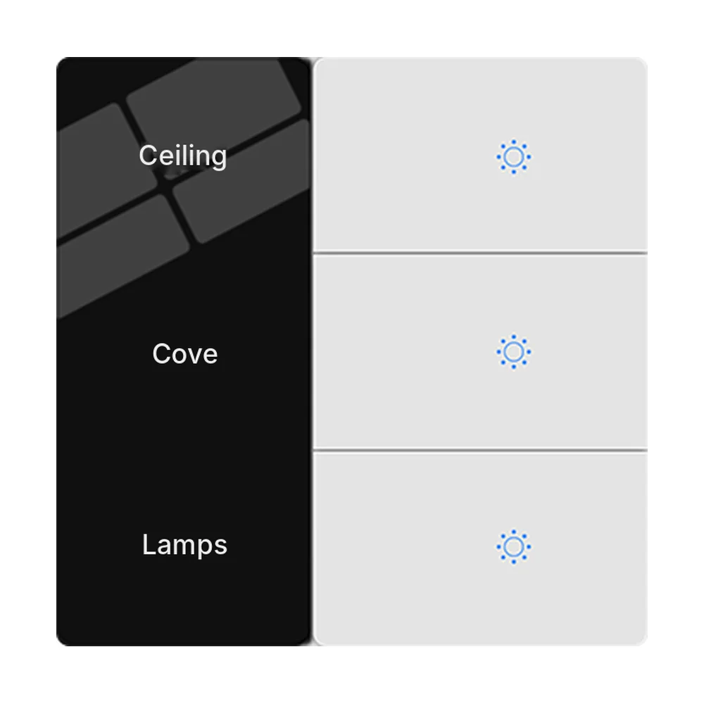 Two-tone smart dimmer panel for Ceiling, Cove and Lamps