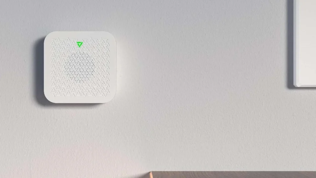 White indoor siren on a light wall